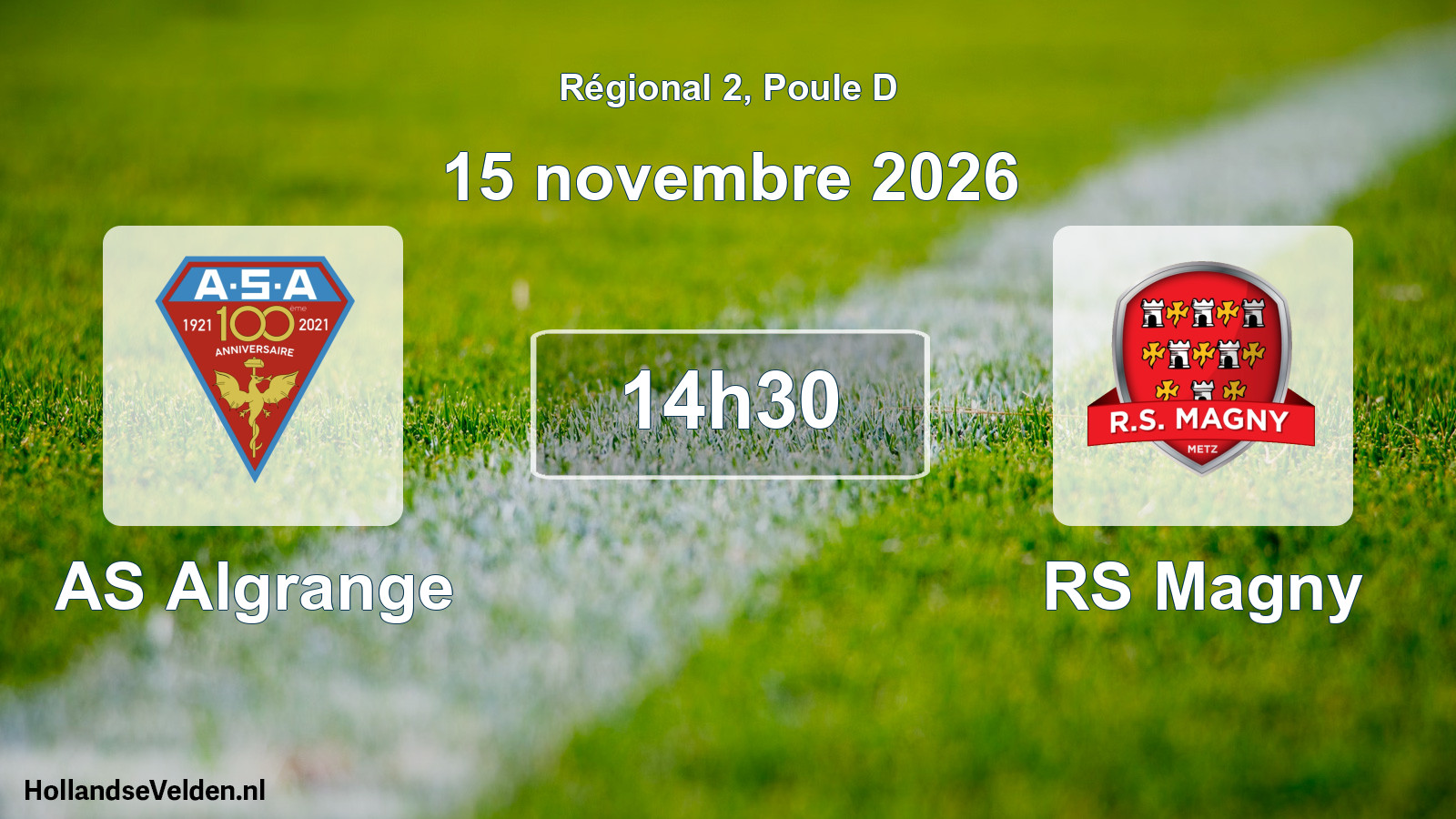 Scheduled Match: AS Algrange - RS Magny (15 November 2026)