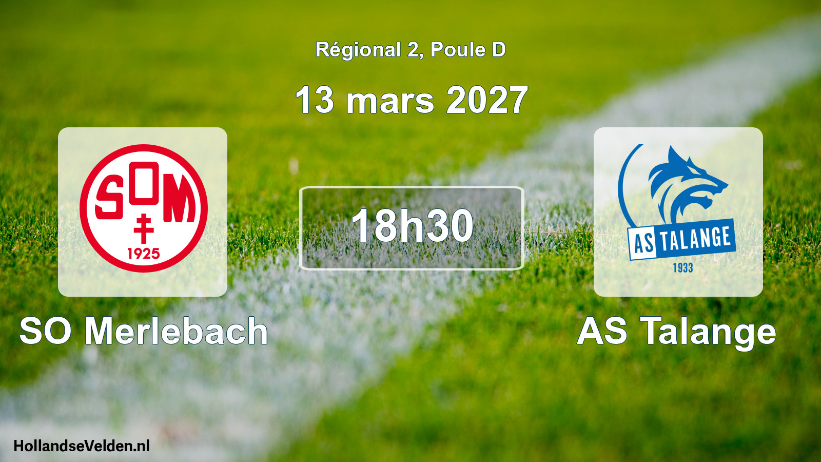 Match programmé: SO Merlebach - AS Talange (13 mars 2027)