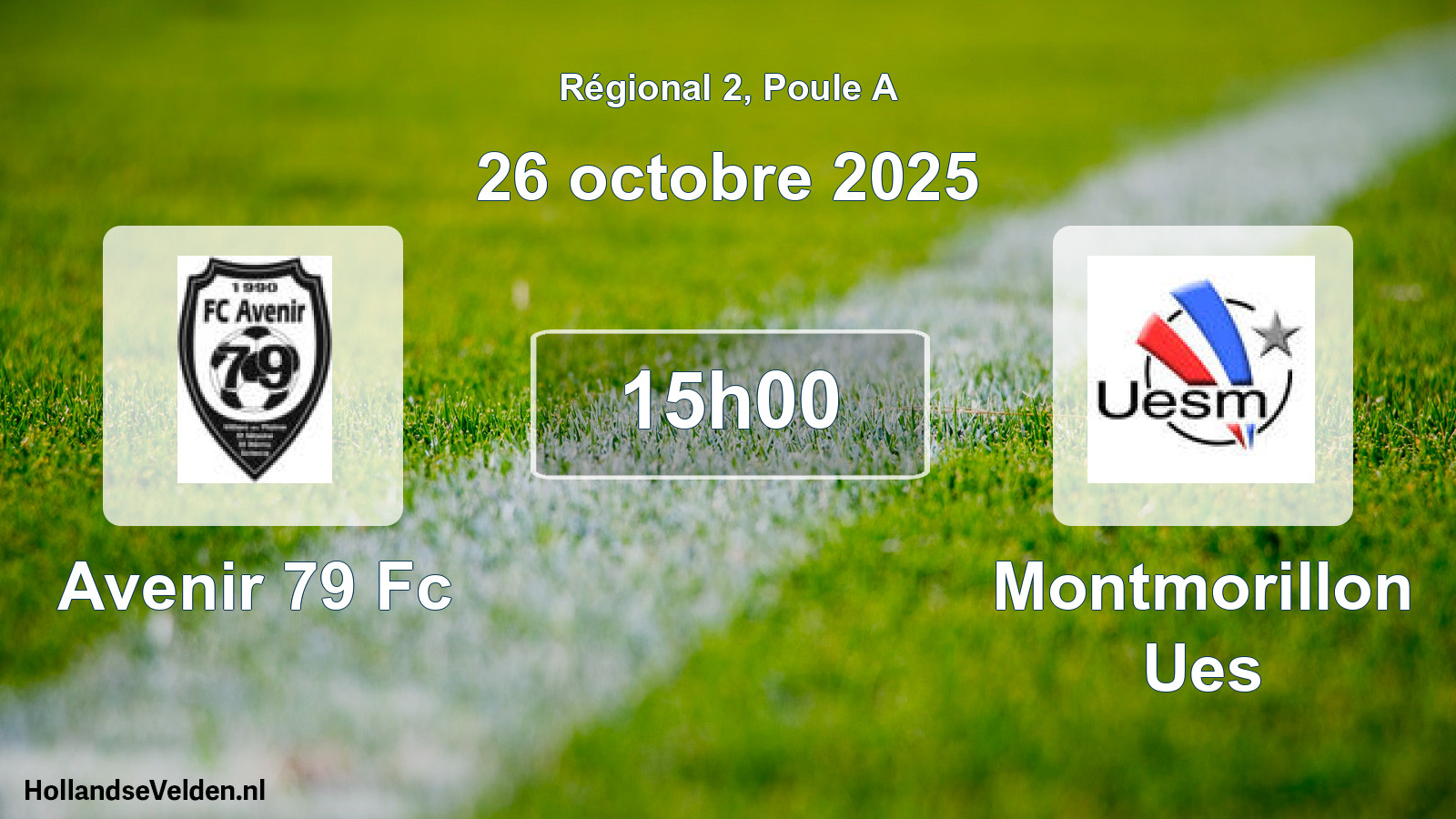 Geplande wedstrijd: Avenir 79 Fc - Montmorillon Ues (26 oktober 2025)