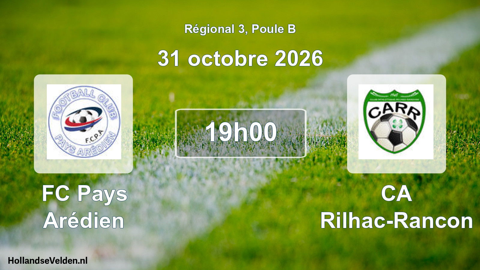 Scheduled Match: FC Pays Arédien - CA Rilhac-Rancon (31 October 2026)