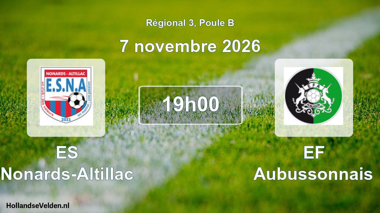 Geplande wedstrijd: ES Nonards-Altillac - EF Aubussonnais (7 november 2026)
