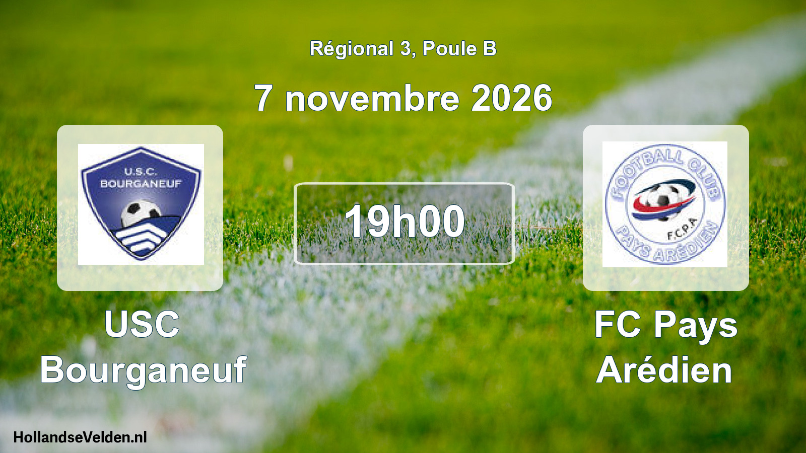 Match programmé: USC Bourganeuf - FC Pays Arédien (7 novembre 2026)