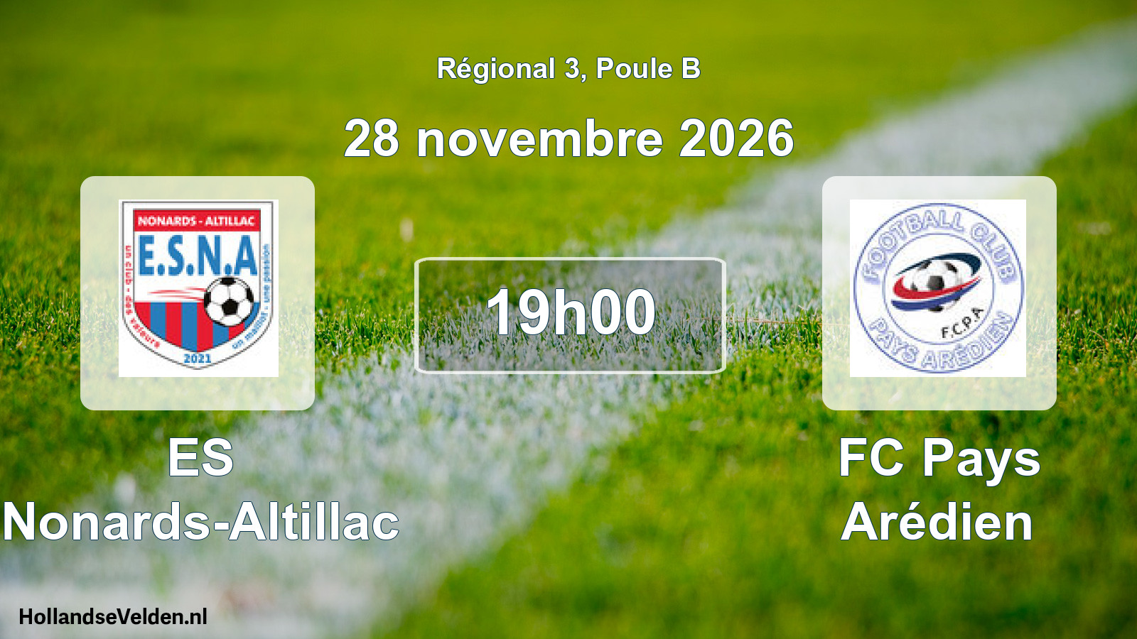 Scheduled Match: ES Nonards-Altillac - FC Pays Arédien (28 November 2026)