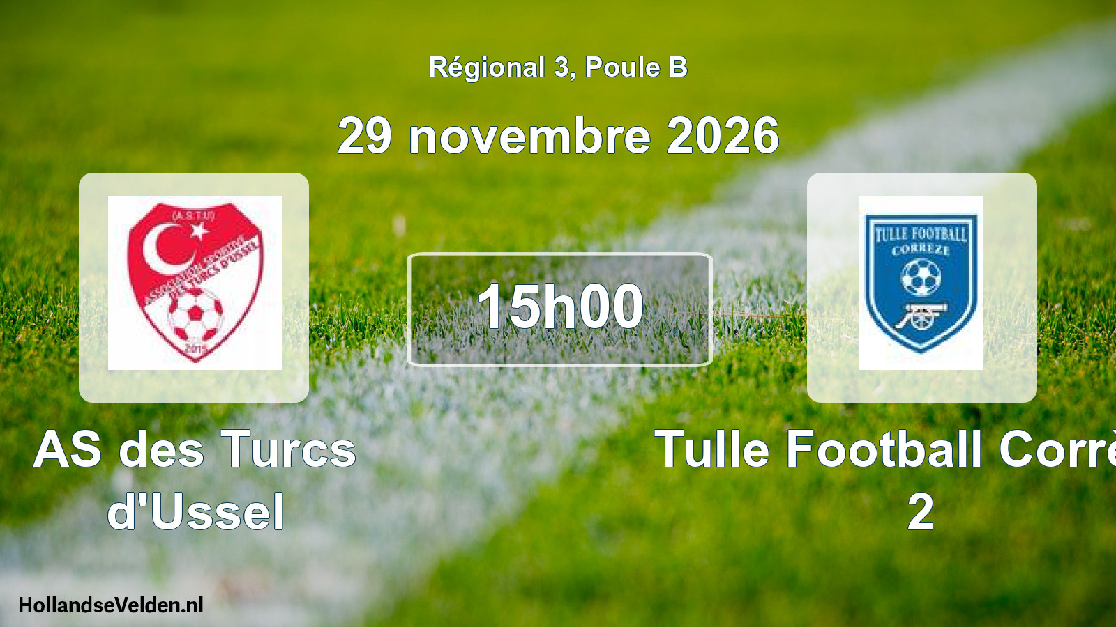 Scheduled Match: AS des Turcs d'Ussel - Tulle Football Corrèze 2 (29 November 2026)