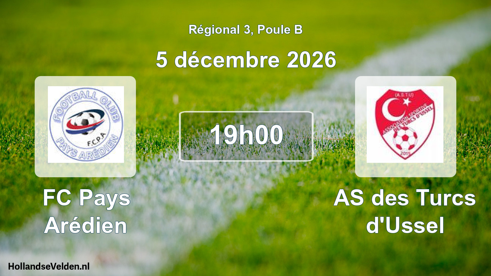 Scheduled Match: FC Pays Arédien - AS des Turcs d'Ussel (5 December 2026)