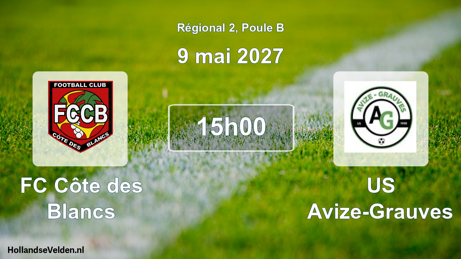 Match programmé: FC Côte des Blancs - US Avize-Grauves (9 mai 2027)