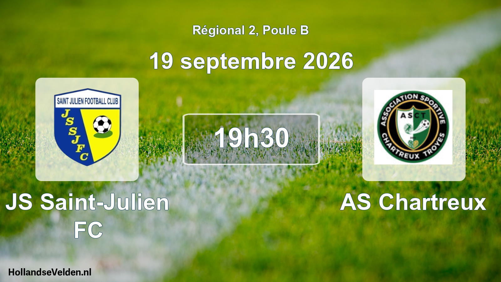 Match programmé: JS Saint-Julien FC - AS Chartreux (19 septembre 2026)