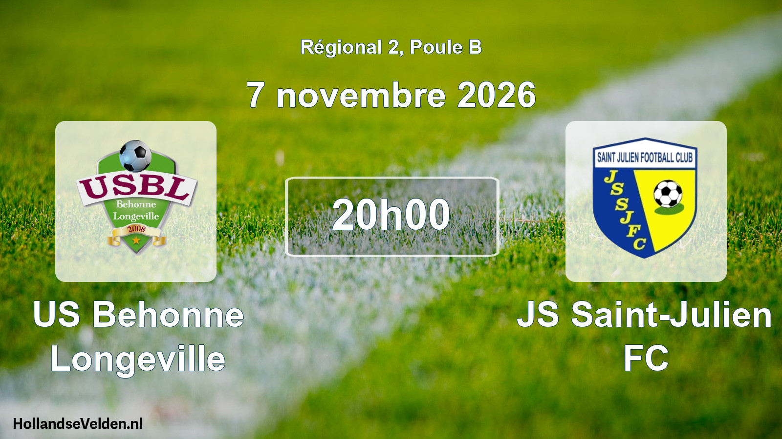 Match programmé: US Behonne Longeville - JS Saint-Julien FC (7 novembre 2026)