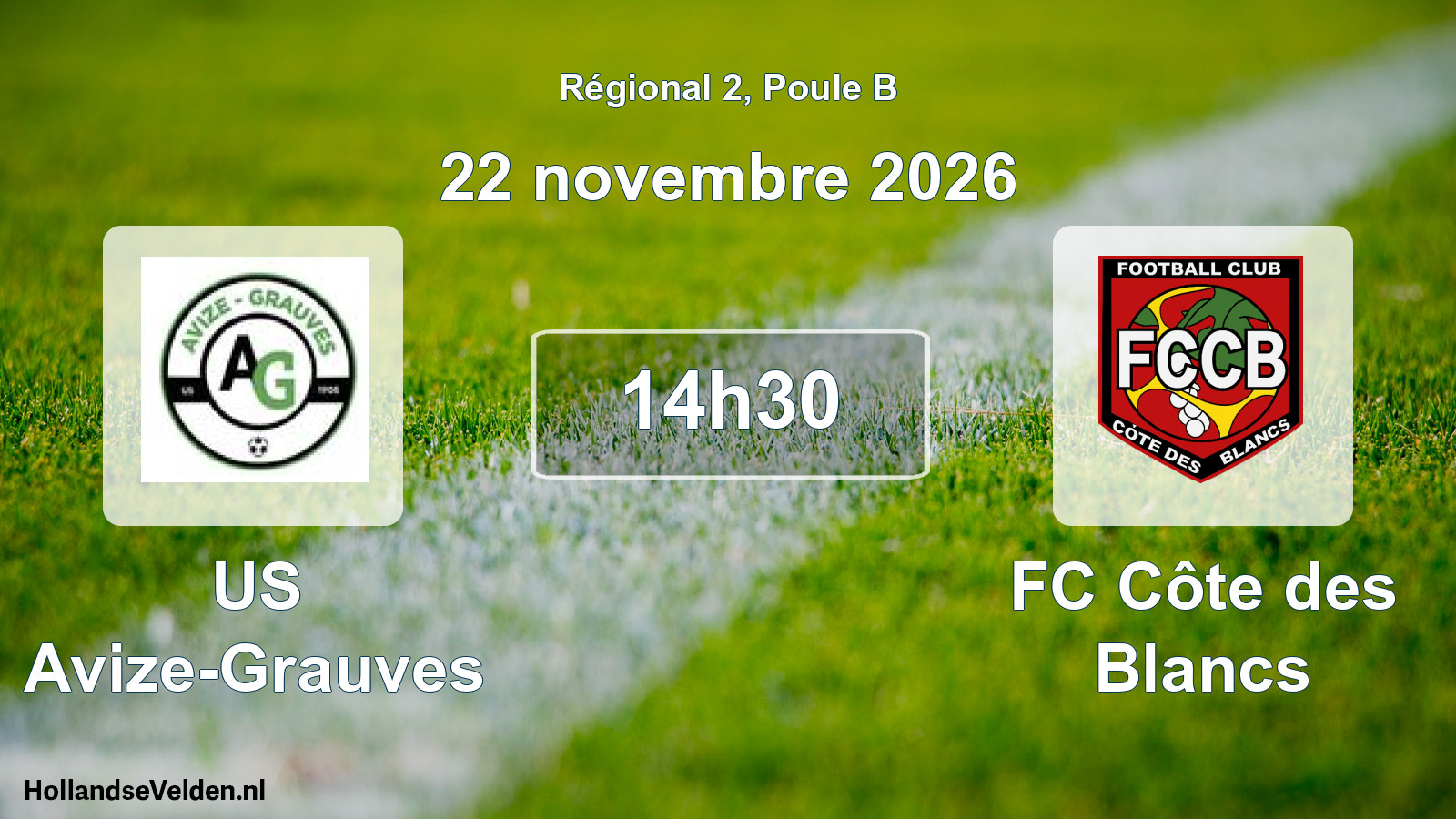 Match programmé: US Avize-Grauves - FC Côte des Blancs (22 novembre 2026)
