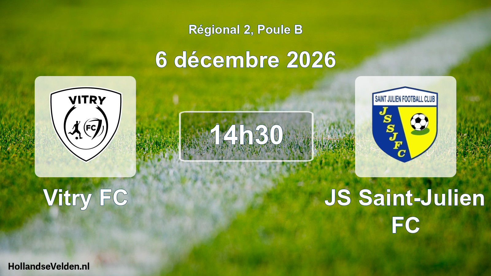 Match programmé: Vitry FC - JS Saint-Julien FC (6 décembre 2026)