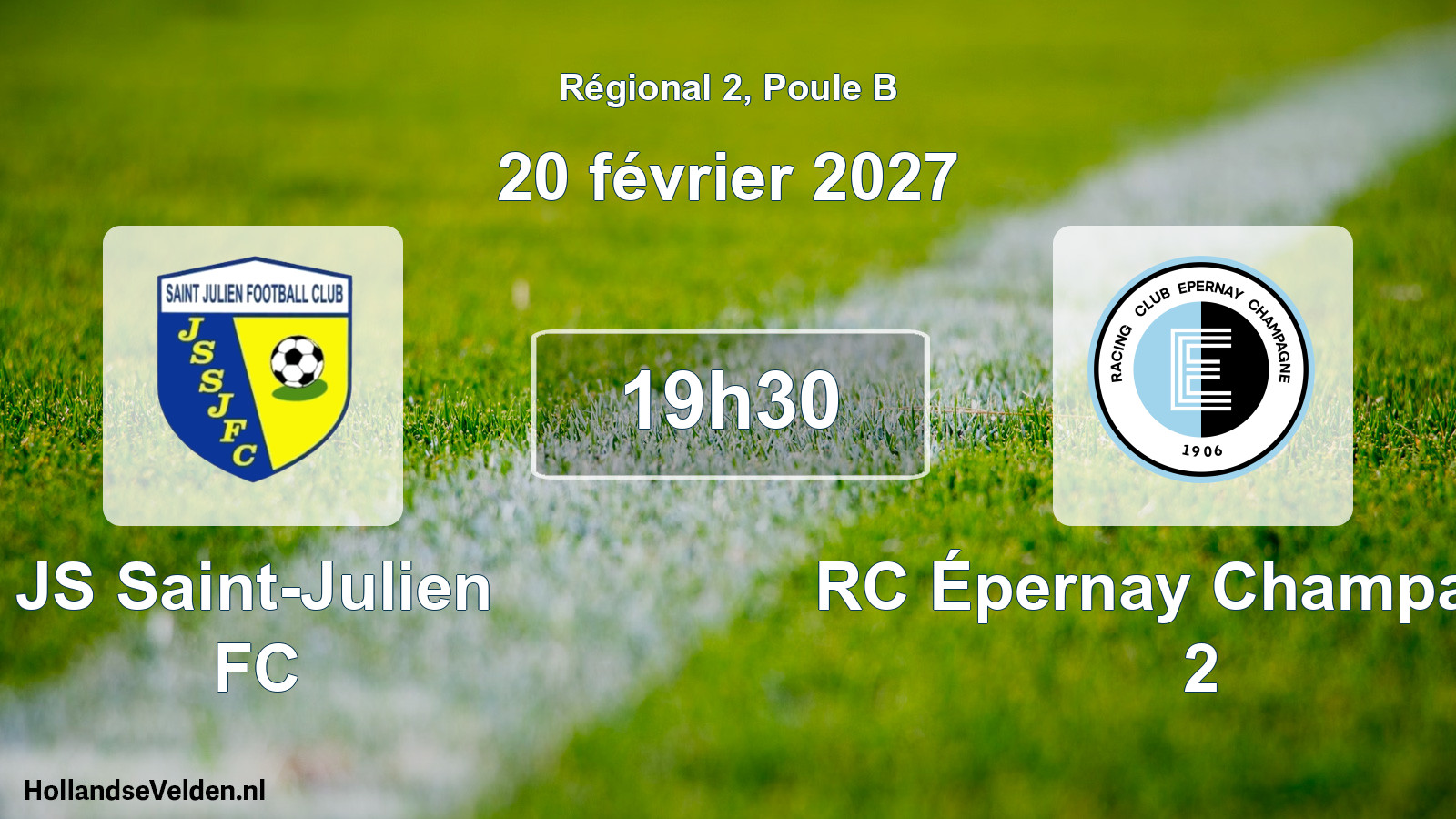 Scheduled Match: JS Saint-Julien FC - RC Épernay Champagne 2 (20 February 2027)