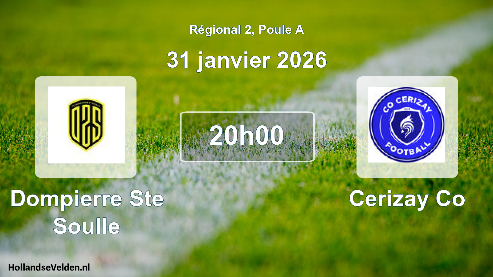 Geplande wedstrijd: Dompierre Ste Soulle - Cerizay Co (31 janvier 2026)