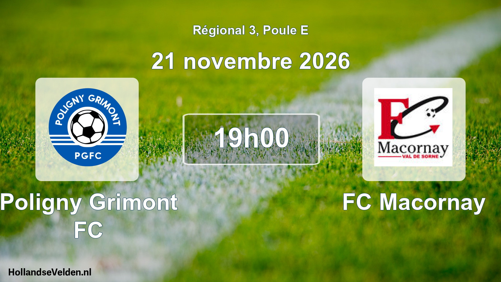 Scheduled Match: Poligny Grimont FC - FC Macornay (21 November 2026)