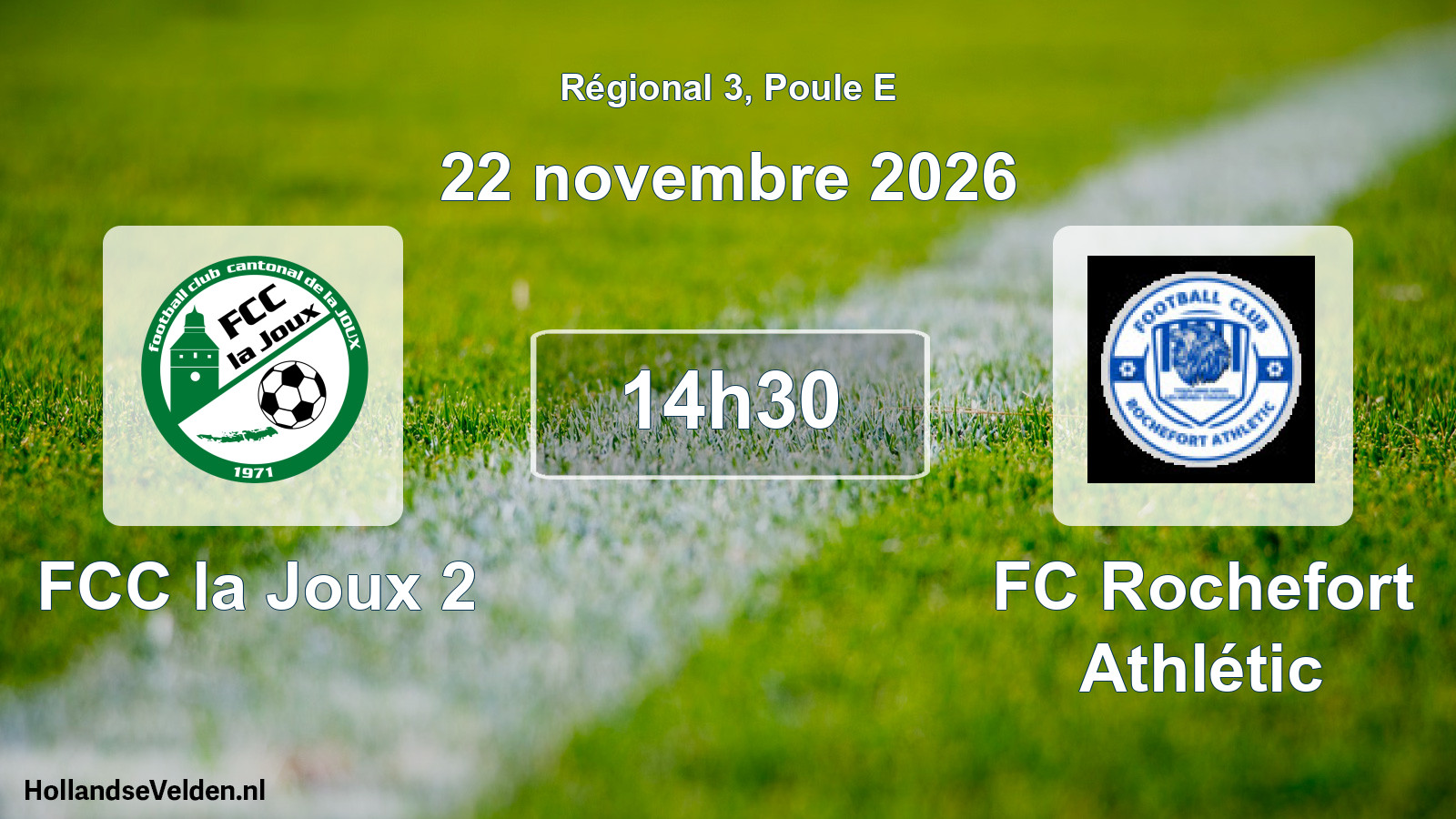 Scheduled Match: FCC la Joux 2 - FC Rochefort Athlétic (22 November 2026)