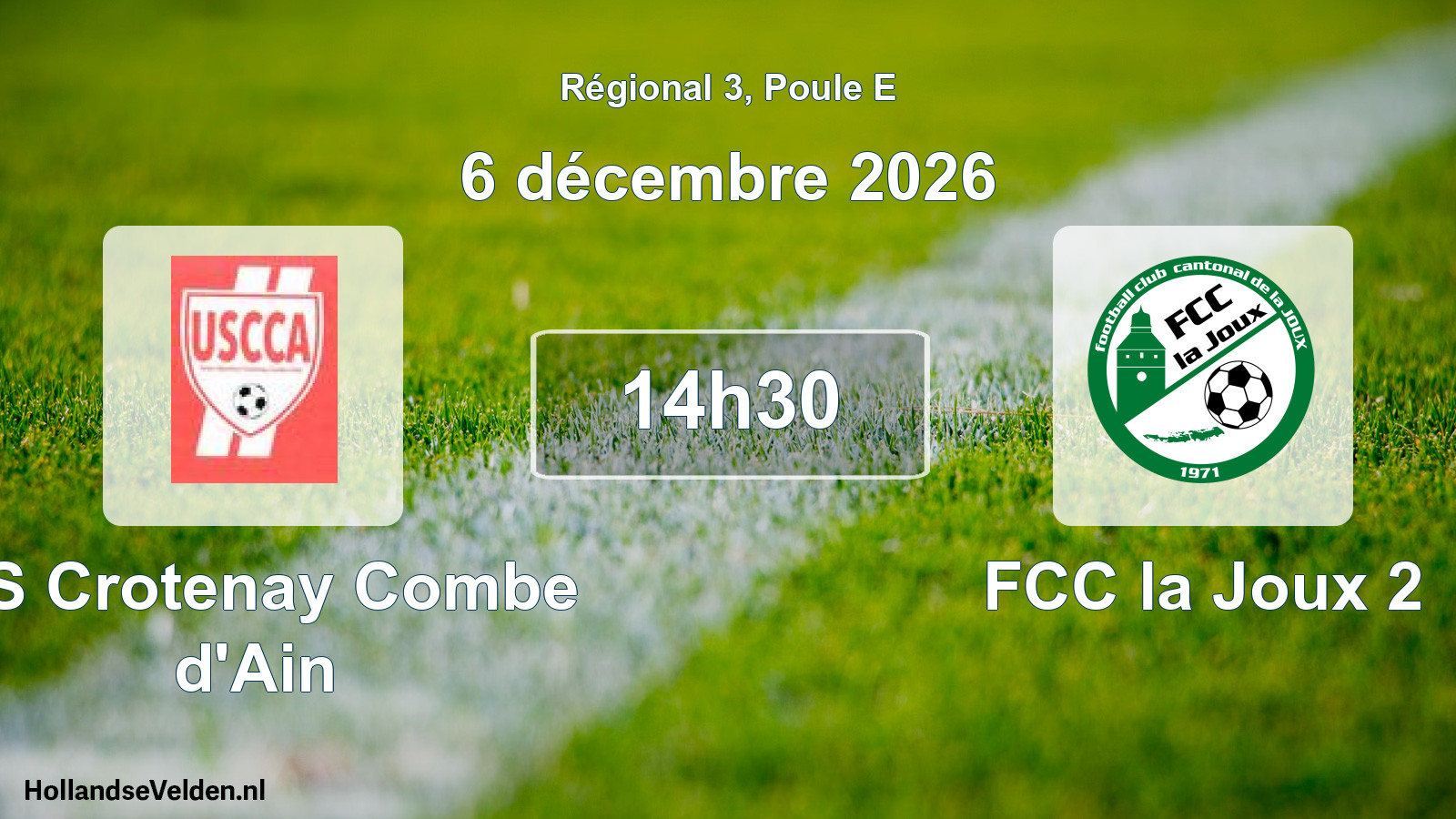 Match programmé: US Crotenay Combe d'Ain - FCC la Joux 2 (6 décembre 2026)