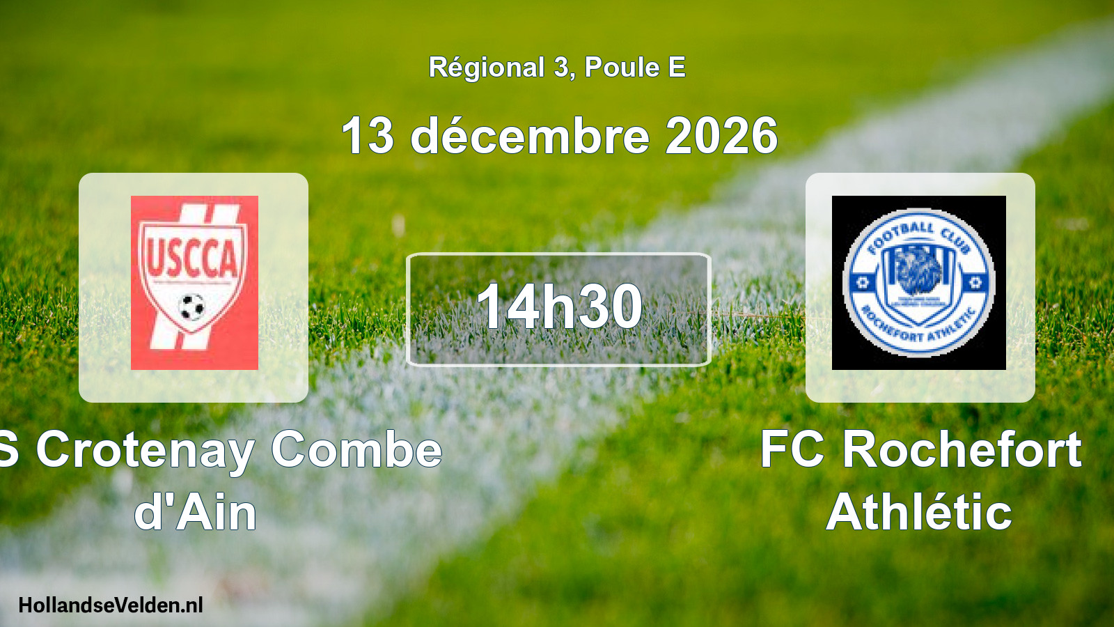 Scheduled Match: US Crotenay Combe d'Ain - FC Rochefort Athlétic (13 December 2026)