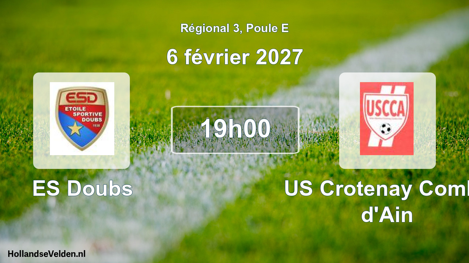 Match programmé: ES Doubs - US Crotenay Combe d'Ain (6 février 2027)