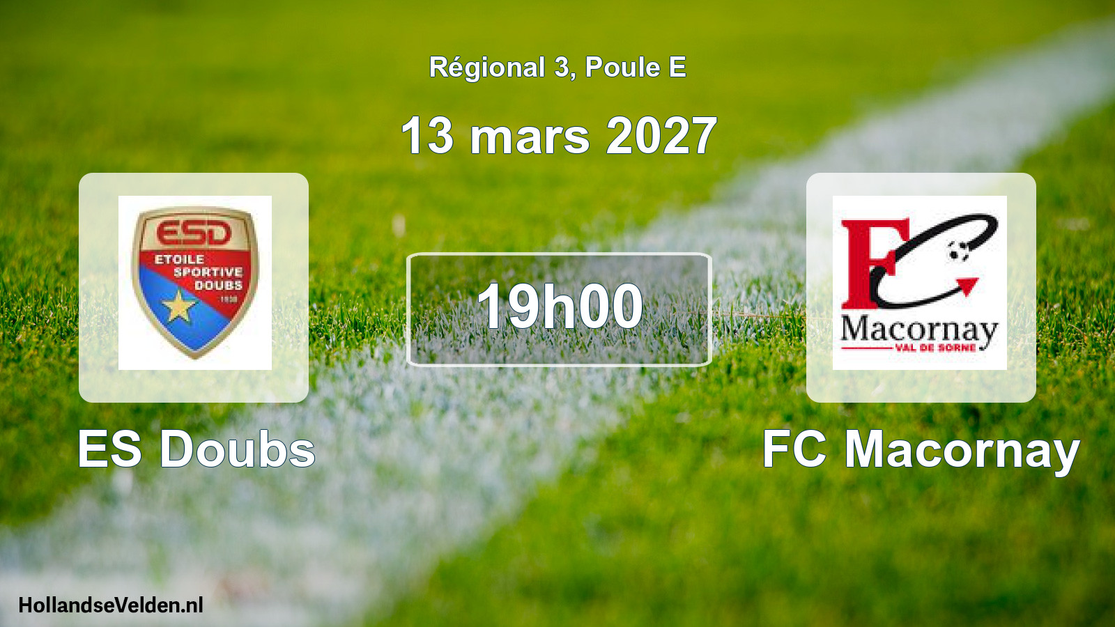 Scheduled Match: ES Doubs - FC Macornay (13 March 2027)