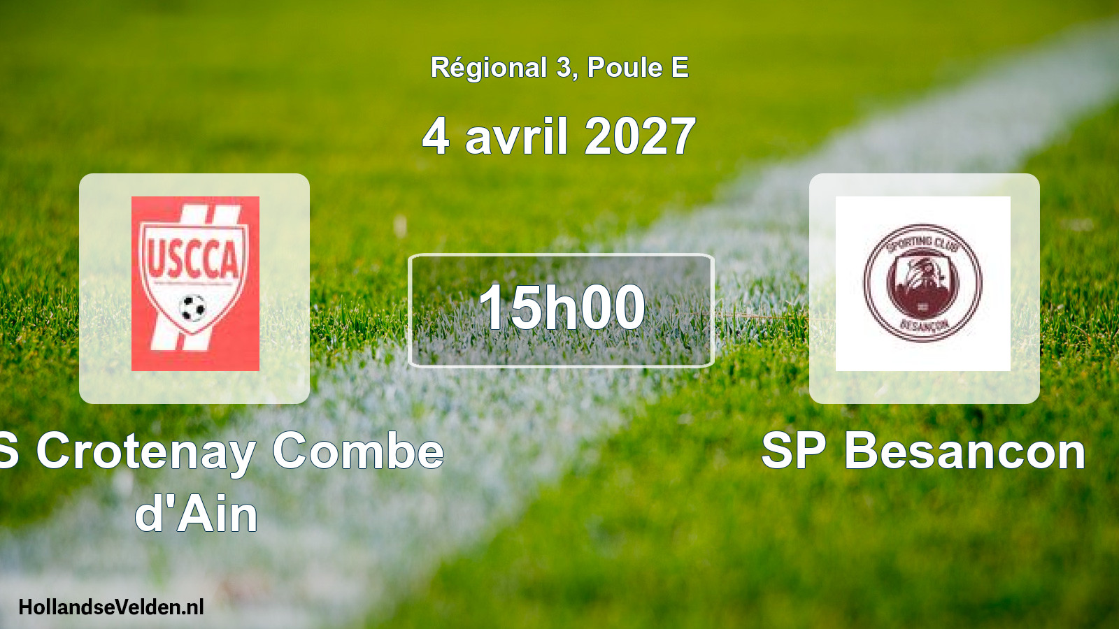 Geplande wedstrijd: US Crotenay Combe d'Ain - SP Besancon (4 april 2027)