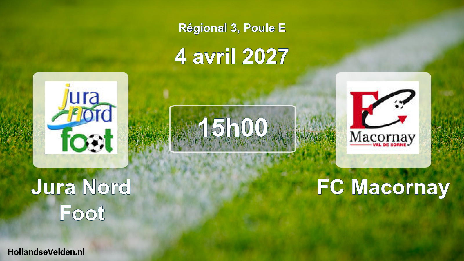 Match programmé: Jura Nord Foot - FC Macornay (4 avril 2027)