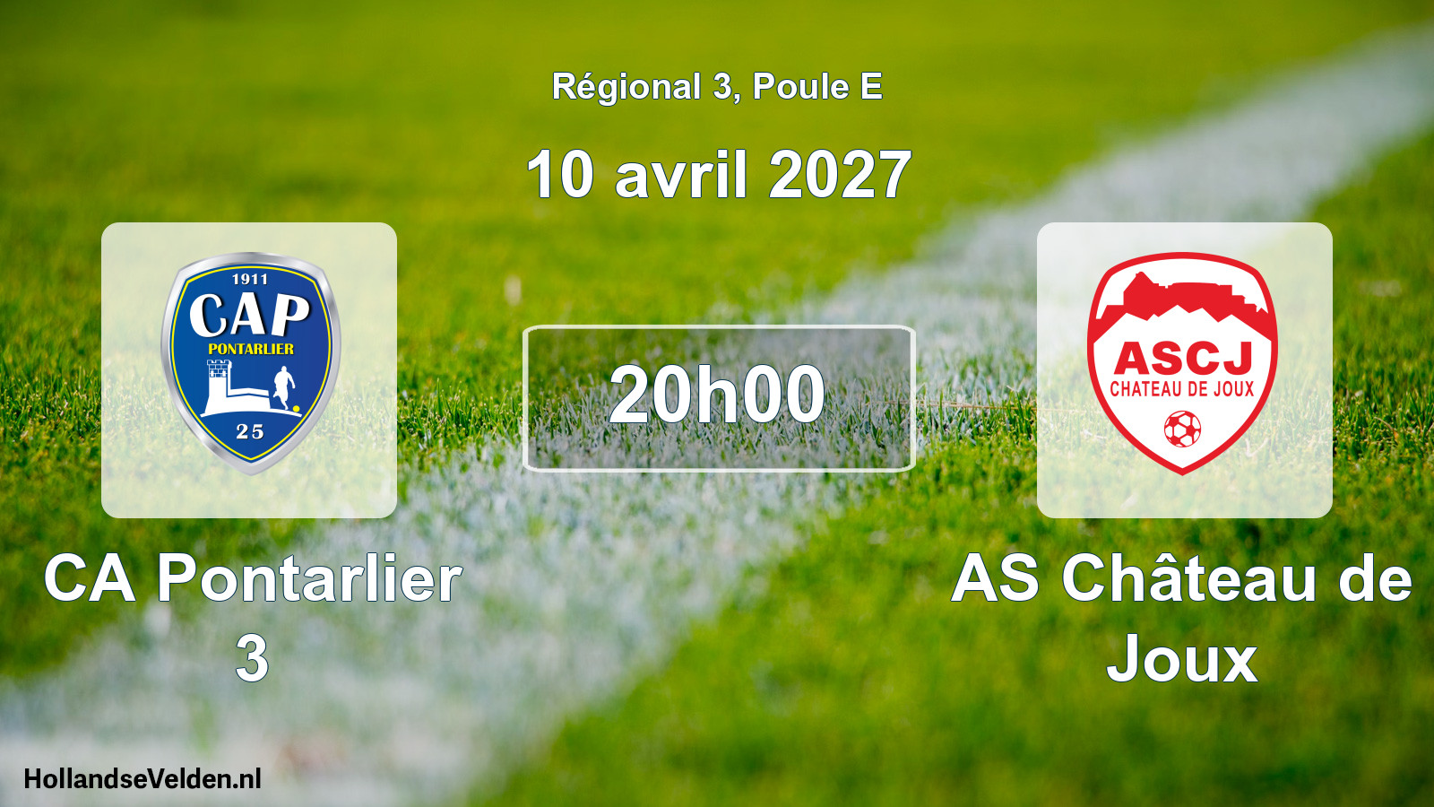 Scheduled Match: CA Pontarlier 3 - AS Château de Joux (10 April 2027)