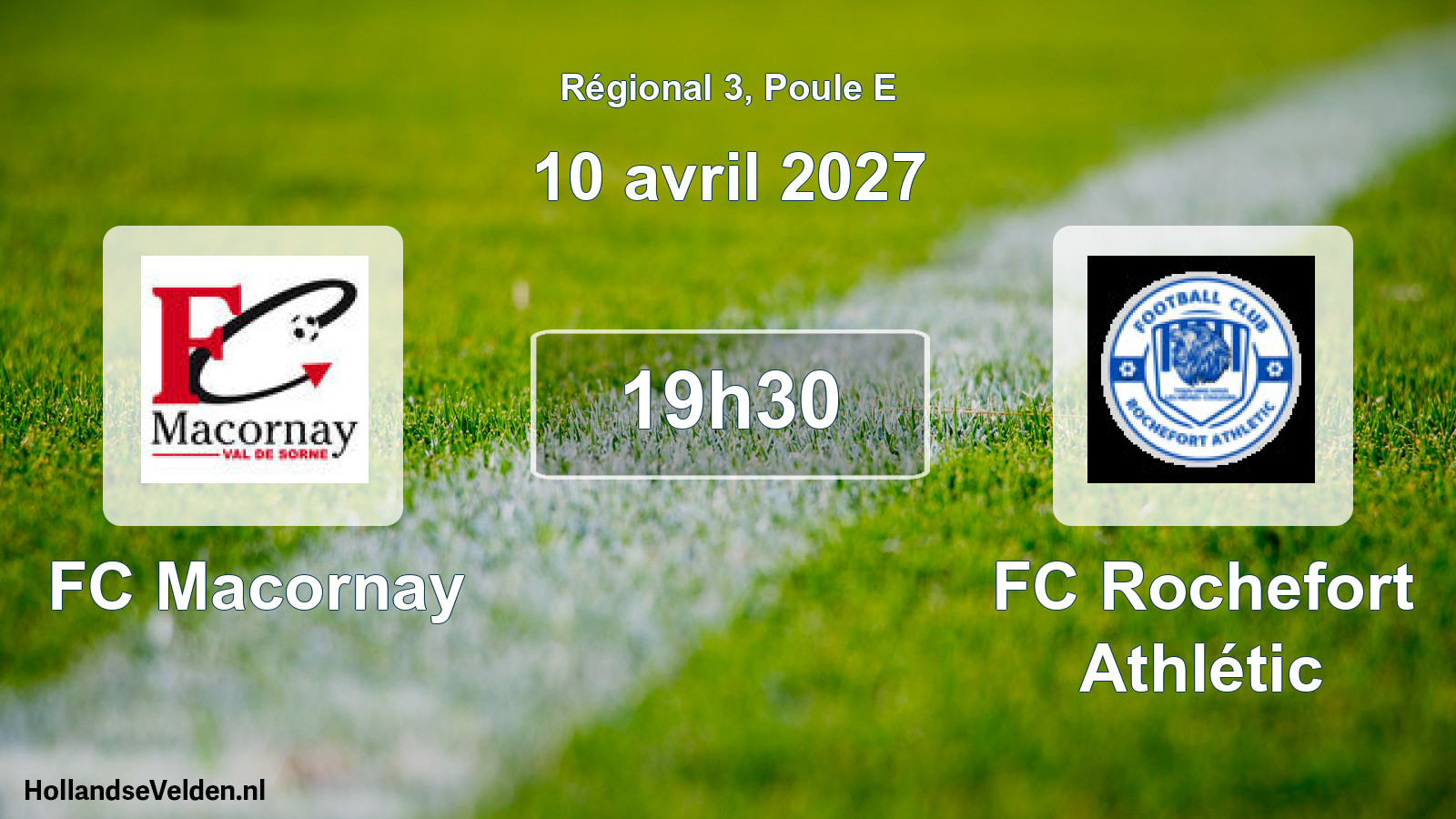 Match programmé: FC Macornay - FC Rochefort Athlétic (10 avril 2027)