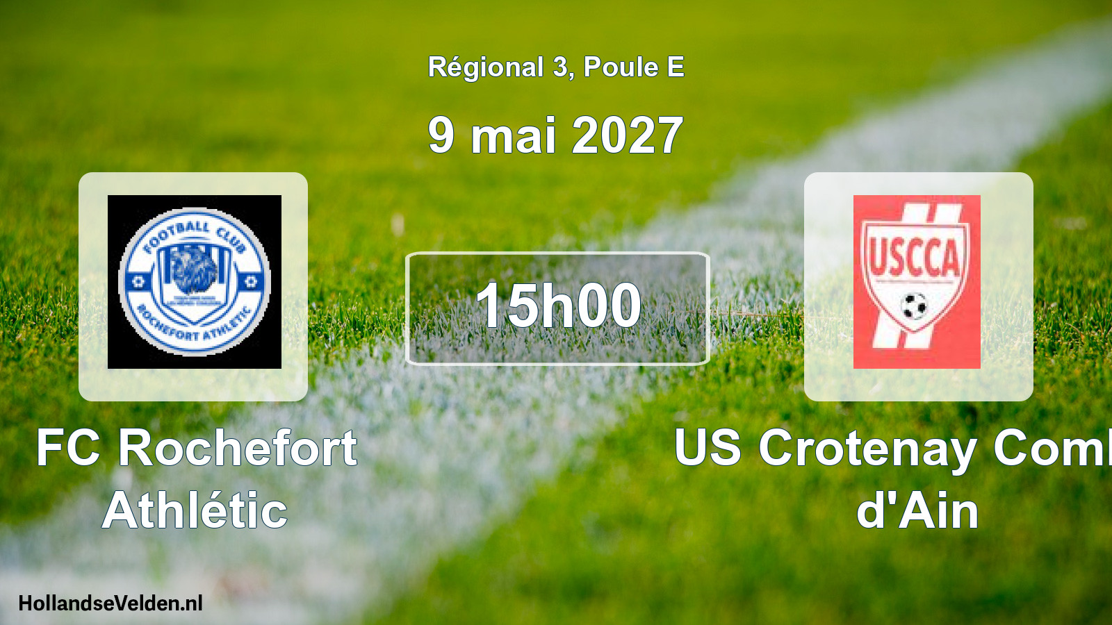 Match programmé: FC Rochefort Athlétic - US Crotenay Combe d'Ain (9 mai 2027)