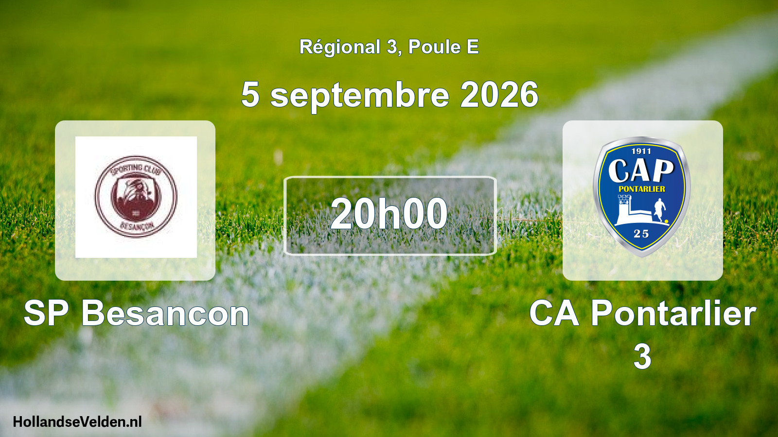 Scheduled Match: SP Besancon - CA Pontarlier 3 (5 September 2026)
