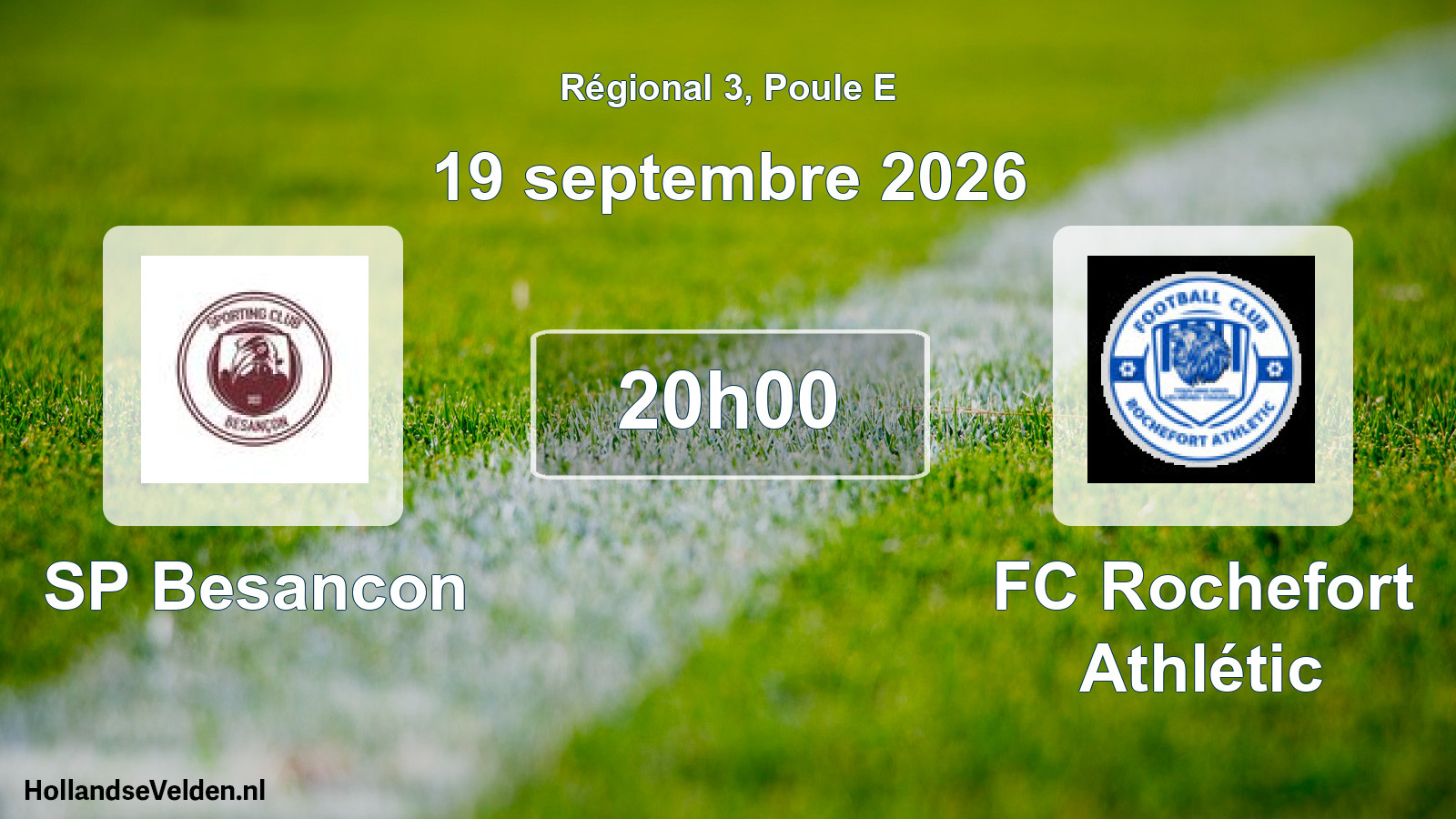 Match programmé: SP Besancon - FC Rochefort Athlétic (19 septembre 2026)