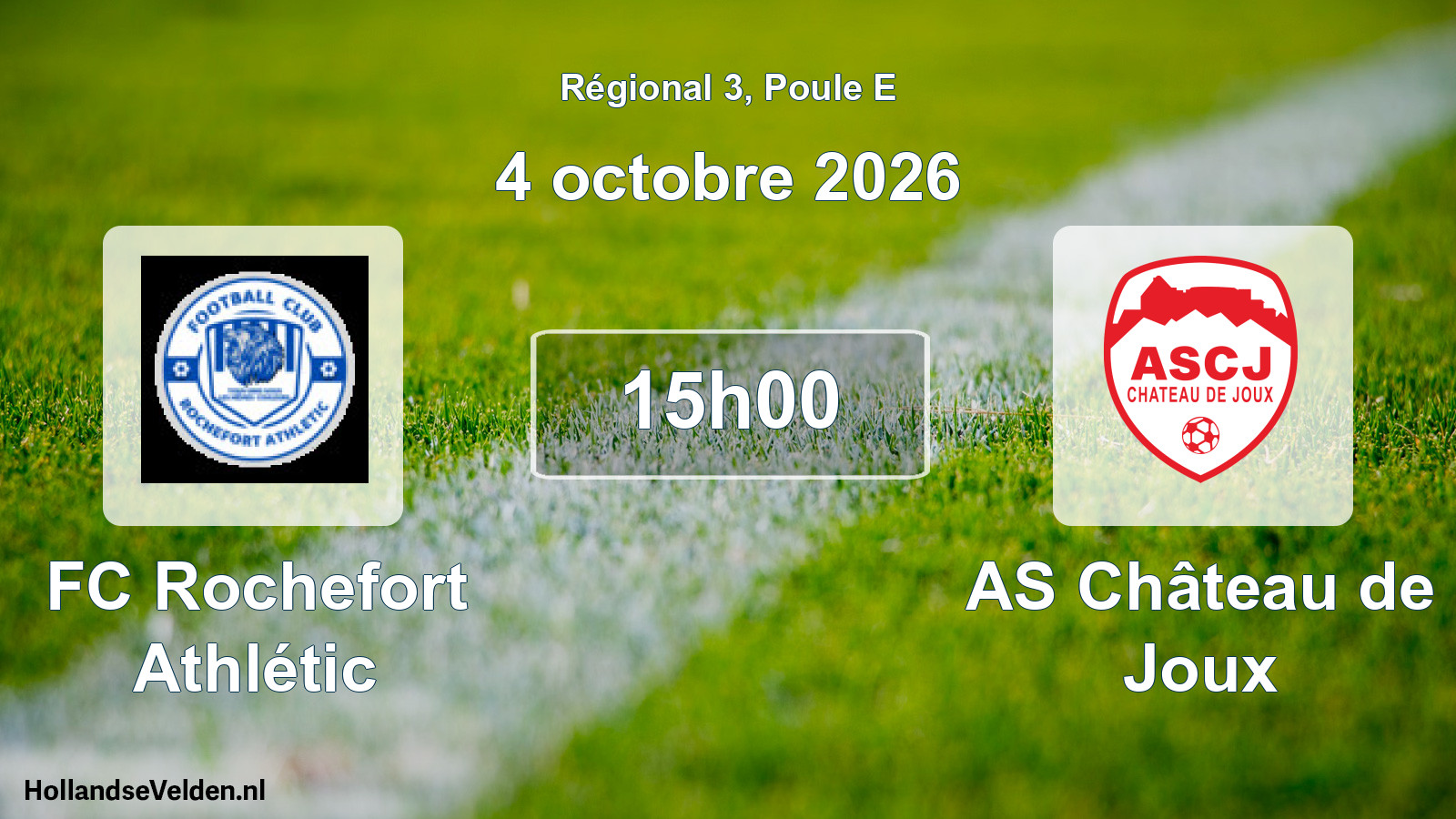 Scheduled Match: FC Rochefort Athlétic - AS Château de Joux (4 October 2026)