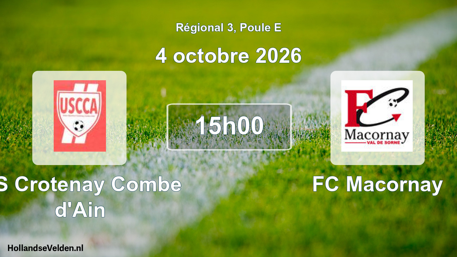 Scheduled Match: US Crotenay Combe d'Ain - FC Macornay (4 October 2026)