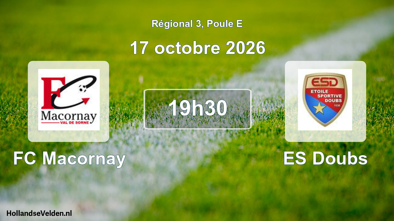 Scheduled Match: FC Macornay - ES Doubs (17 October 2026)
