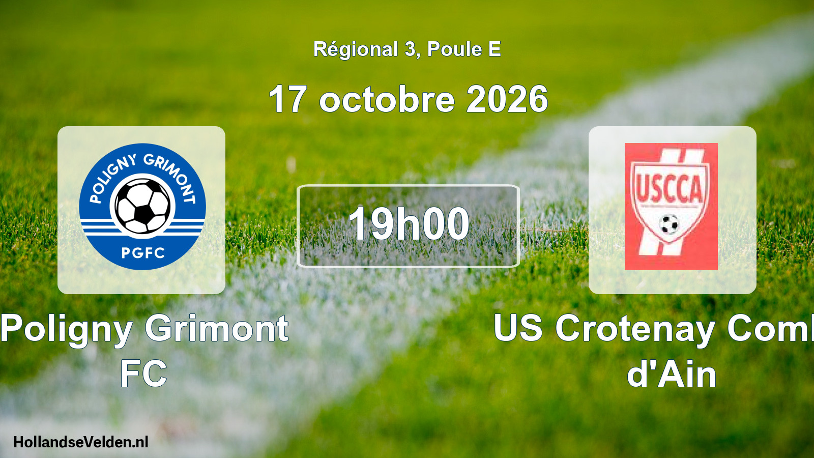 Match programmé: Poligny Grimont FC - US Crotenay Combe d'Ain (17 octobre 2026)