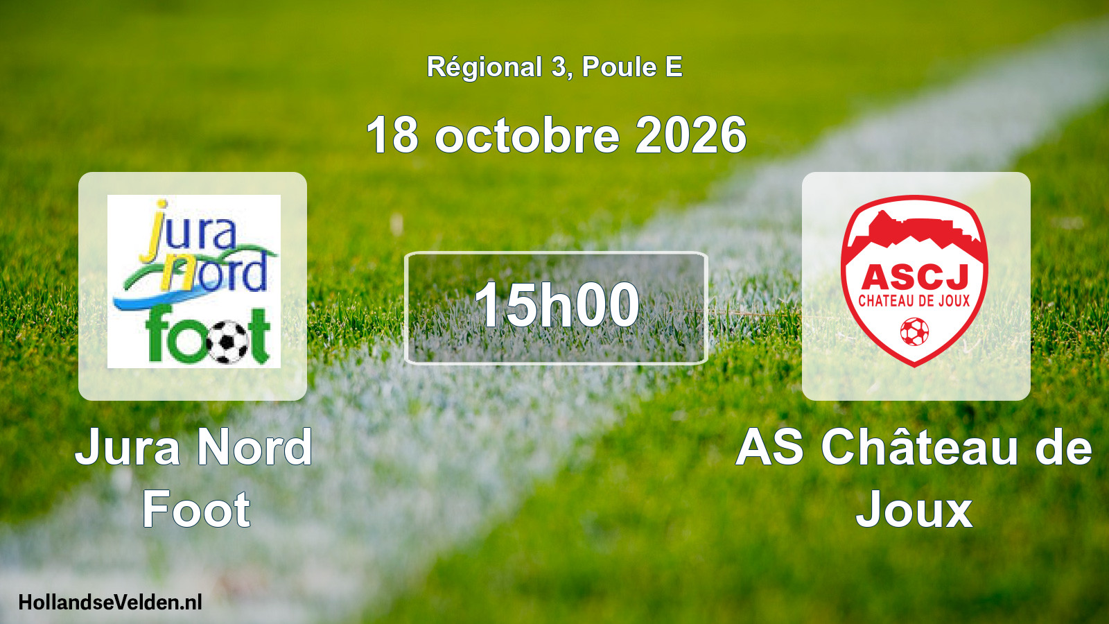 Match programmé: Jura Nord Foot - AS Château de Joux (18 octobre 2026)
