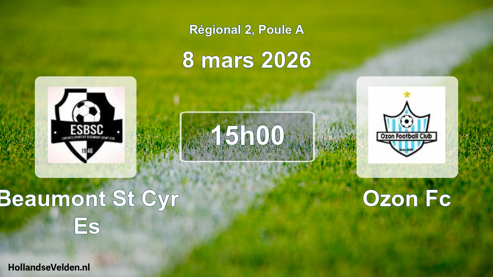 Geplande wedstrijd: Beaumont St Cyr Es - Ozon Fc (8 maart 2026)