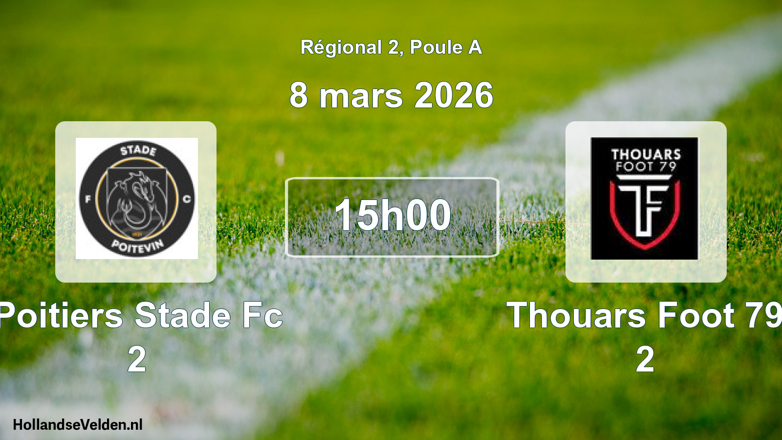 Geplande wedstrijd: Poitiers Stade Fc 2 - Thouars Foot 79 2 (8 mars 2026)