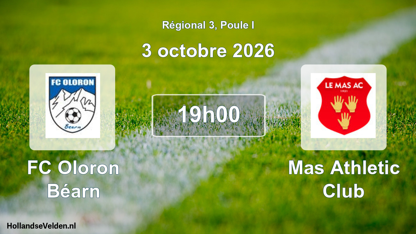 Scheduled Match: FC Oloron Béarn - Mas Athletic Club (3 October 2026)