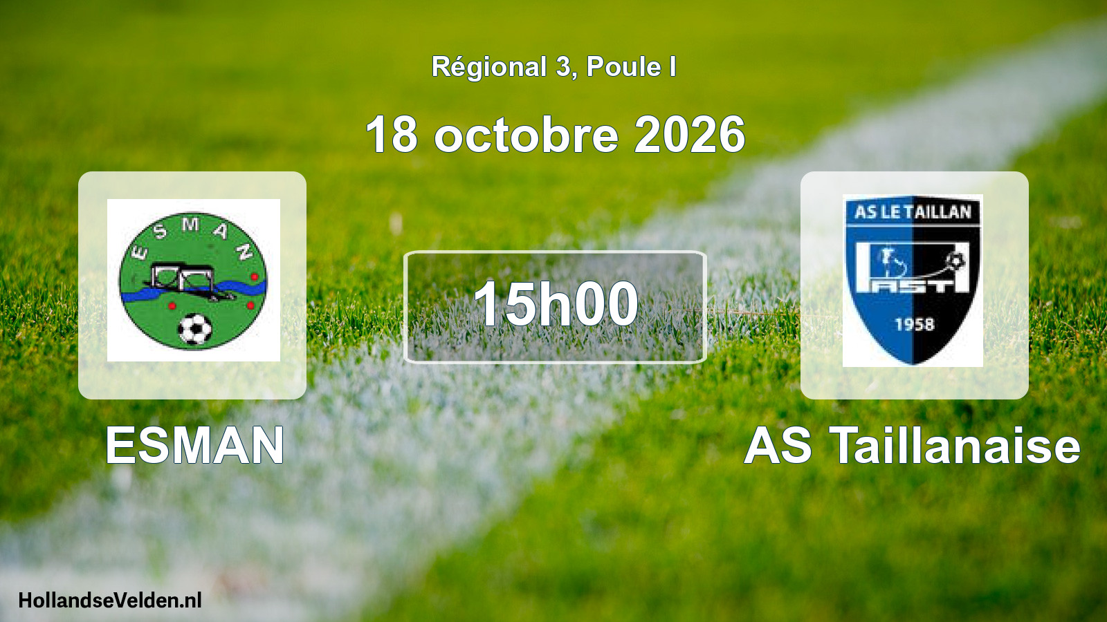 Scheduled Match: ESMAN - AS Taillanaise (18 October 2026)