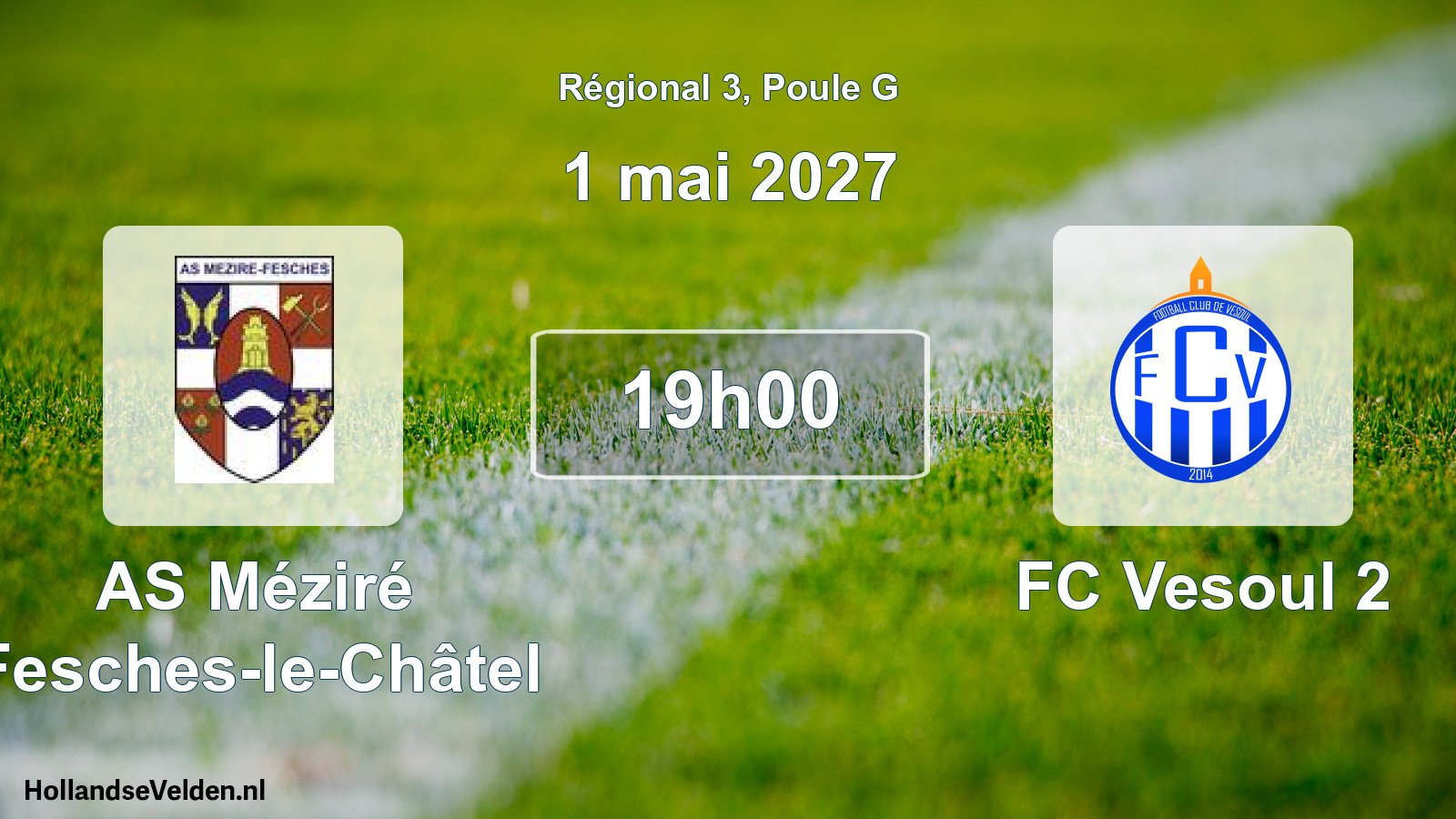 Scheduled Match: AS Méziré Fesches-le-Châtel - FC Vesoul 2 (1 May 2027)