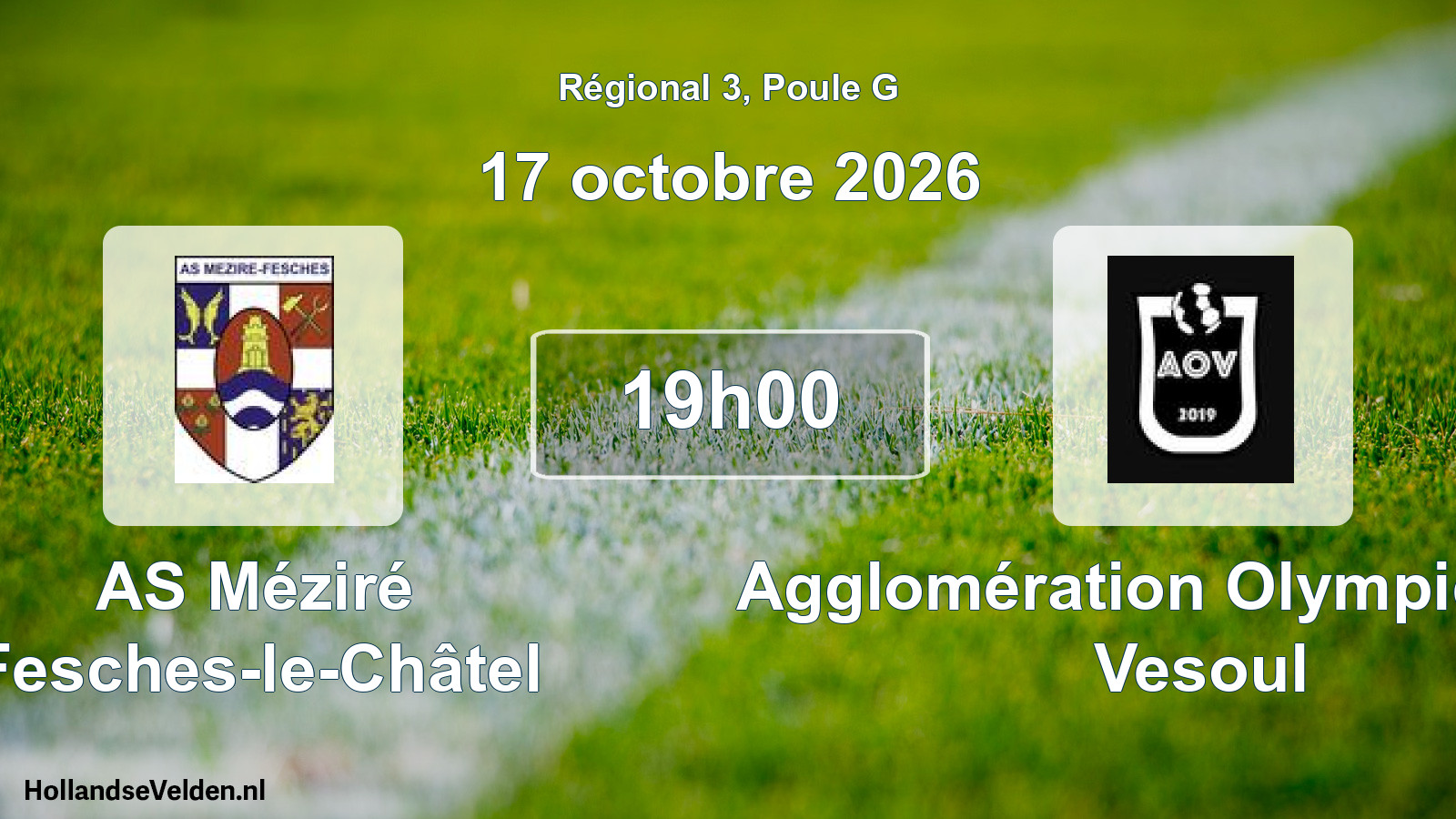 Scheduled Match: AS Méziré Fesches-le-Châtel - Agglomération Olympique de Vesoul (17 October 2026)