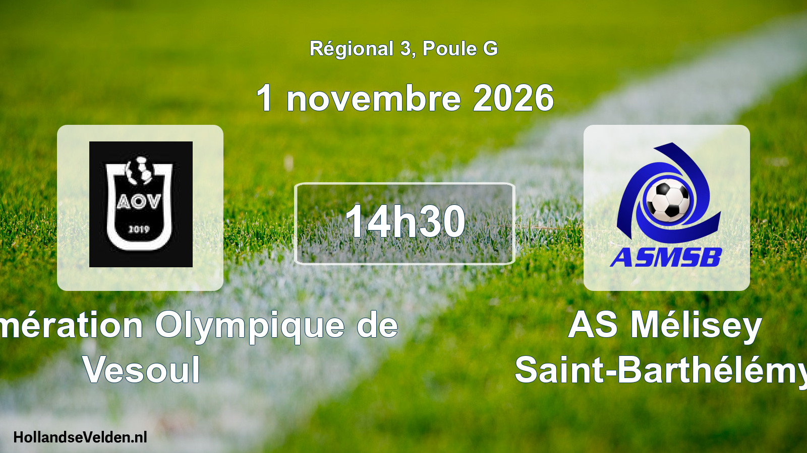 Scheduled Match: Agglomération Olympique de Vesoul - AS Mélisey Saint-Barthélémy (1 November 2026)