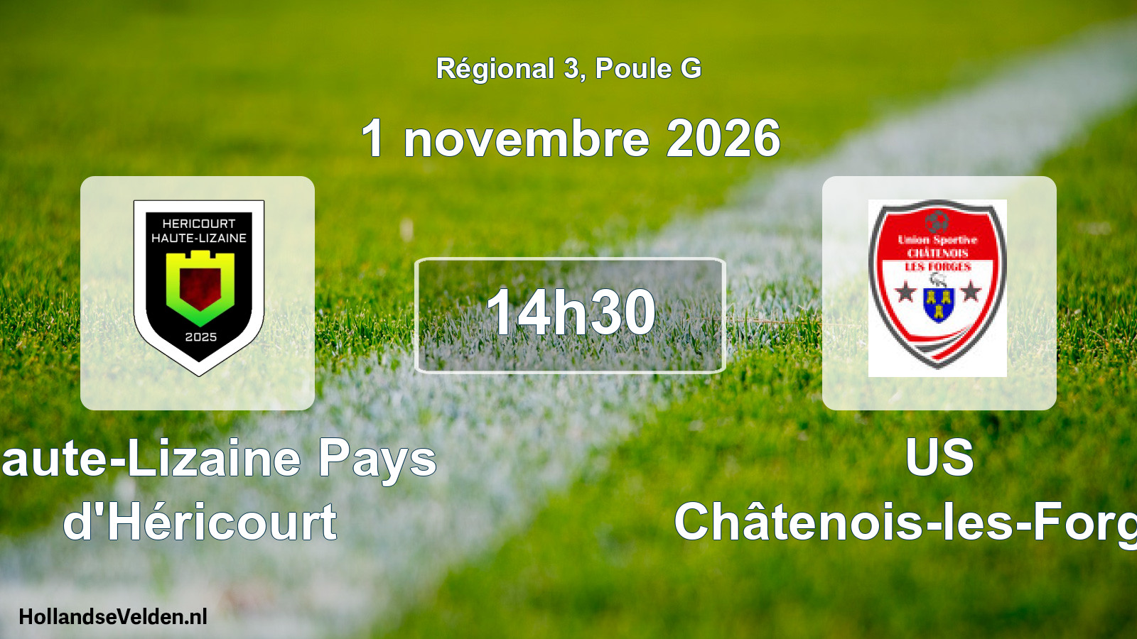 Scheduled Match: Haute-Lizaine Pays d'Héricourt - US Châtenois-les-Forges (1 November 2026)