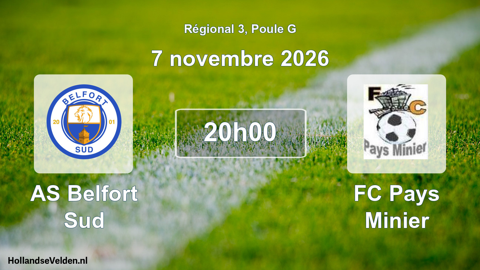 Scheduled Match: AS Belfort Sud - FC Pays Minier (7 November 2026)