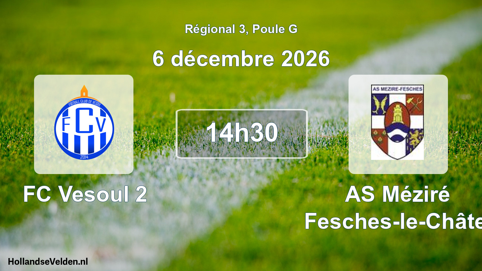Scheduled Match: FC Vesoul 2 - AS Méziré Fesches-le-Châtel (6 December 2026)