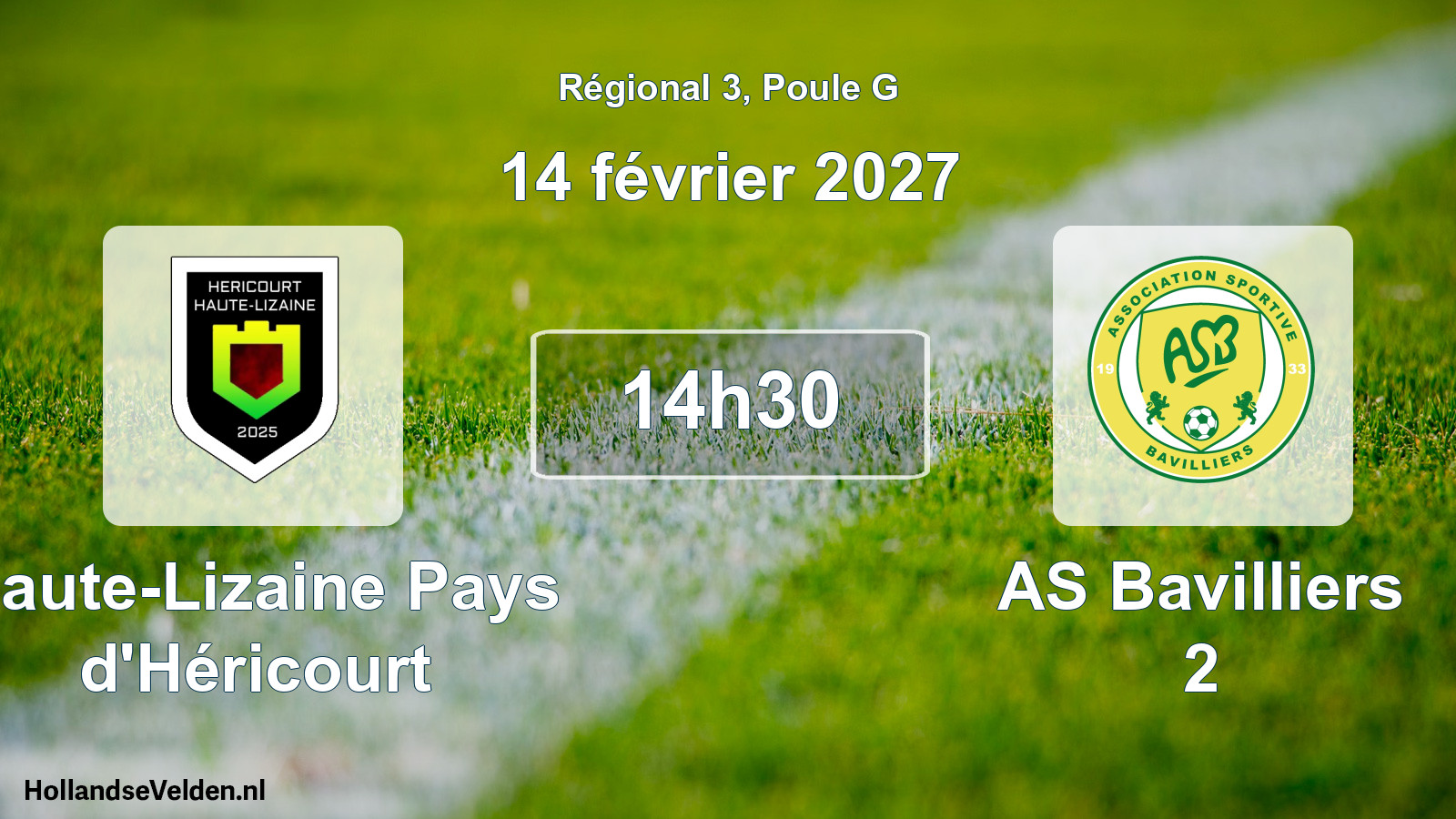 Scheduled Match: Haute-Lizaine Pays d'Héricourt - AS Bavilliers 2 (14 February 2027)