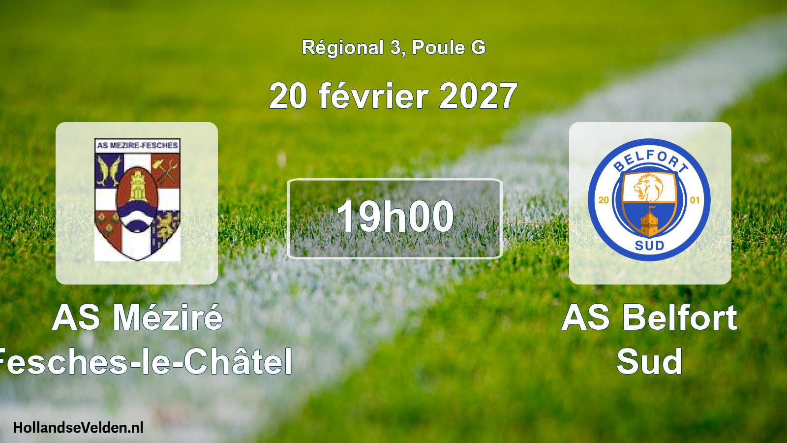 Scheduled Match: AS Méziré Fesches-le-Châtel - AS Belfort Sud (20 February 2027)