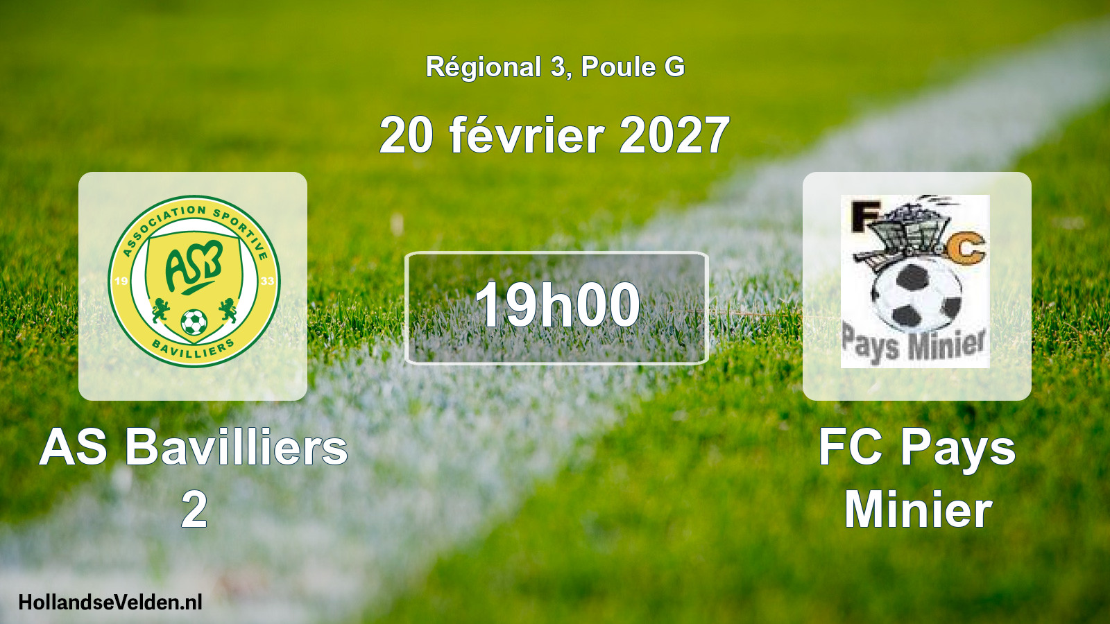 Match programmé: AS Bavilliers 2 - FC Pays Minier (20 février 2027)