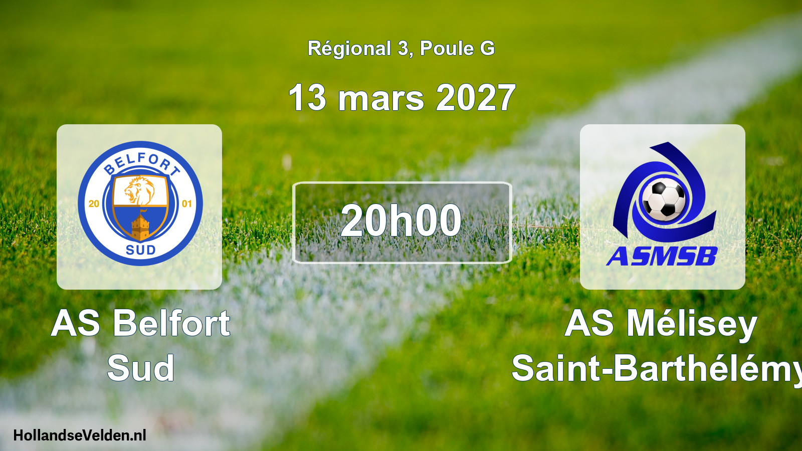 Match programmé: AS Belfort Sud - AS Mélisey Saint-Barthélémy (13 mars 2027)