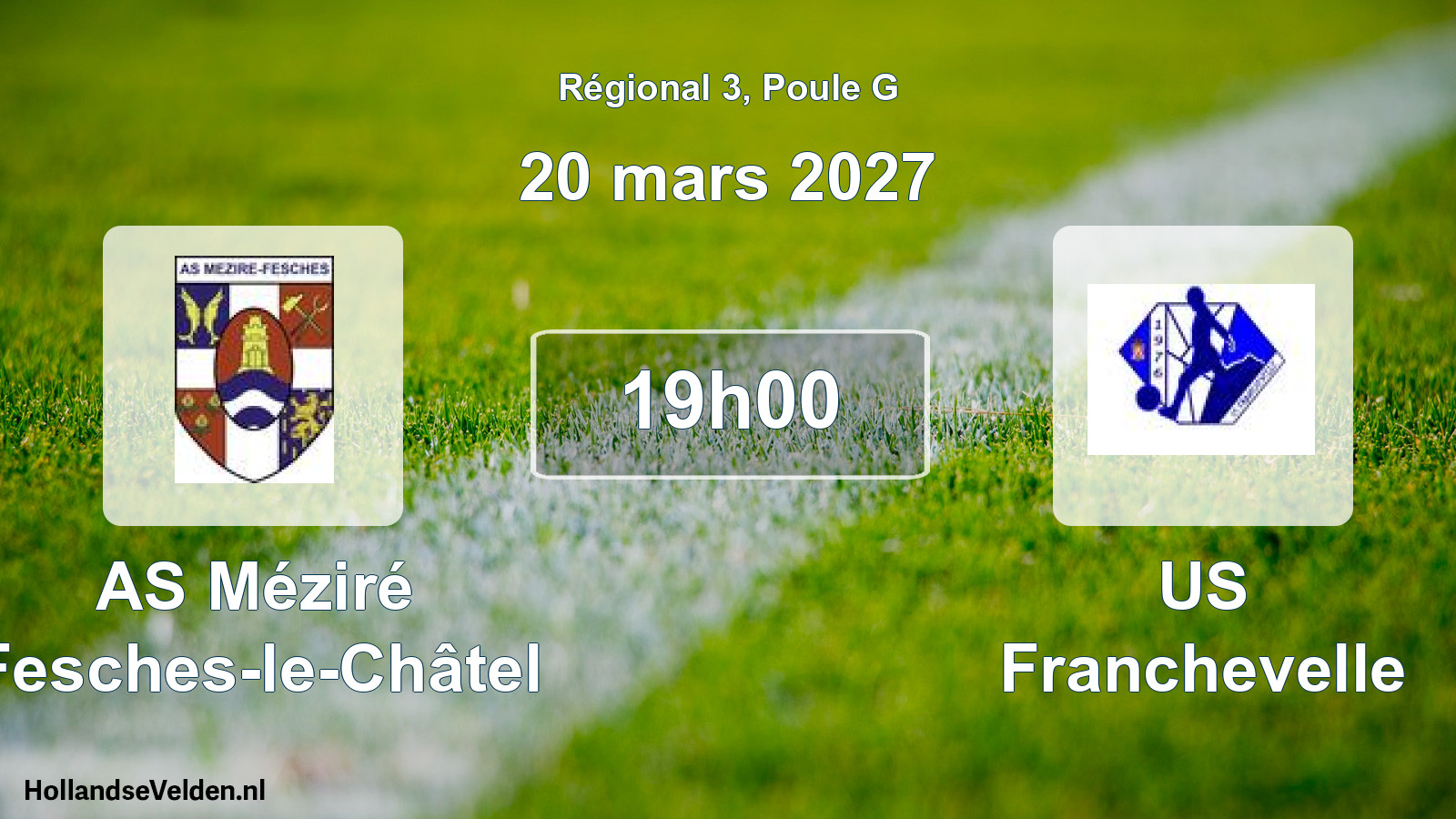 Match programmé: AS Méziré Fesches-le-Châtel - US Franchevelle (20 mars 2027)