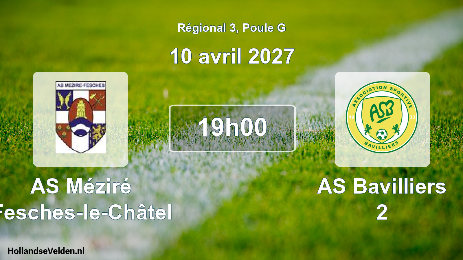 Scheduled Match: AS Méziré Fesches-le-Châtel - AS Bavilliers 2 (10 April 2027)